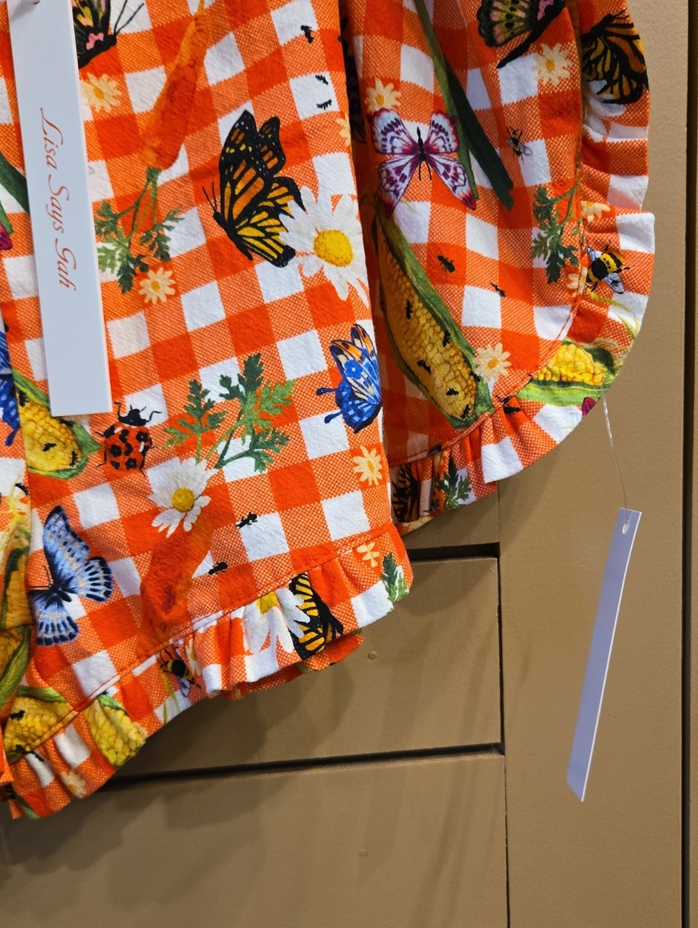 Lisa Says Gah Agatha Short In Garden Critter Gingham Size XL - Picture 8 of 10